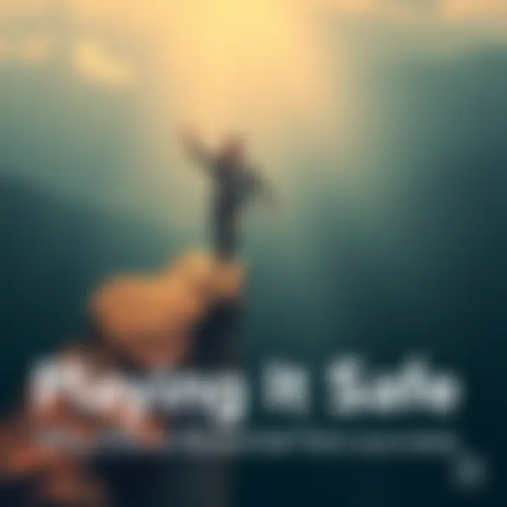 A person standing at the edge of a cliff, preparing to jump with a confident expression, symbolizing the importance of taking risks for success.