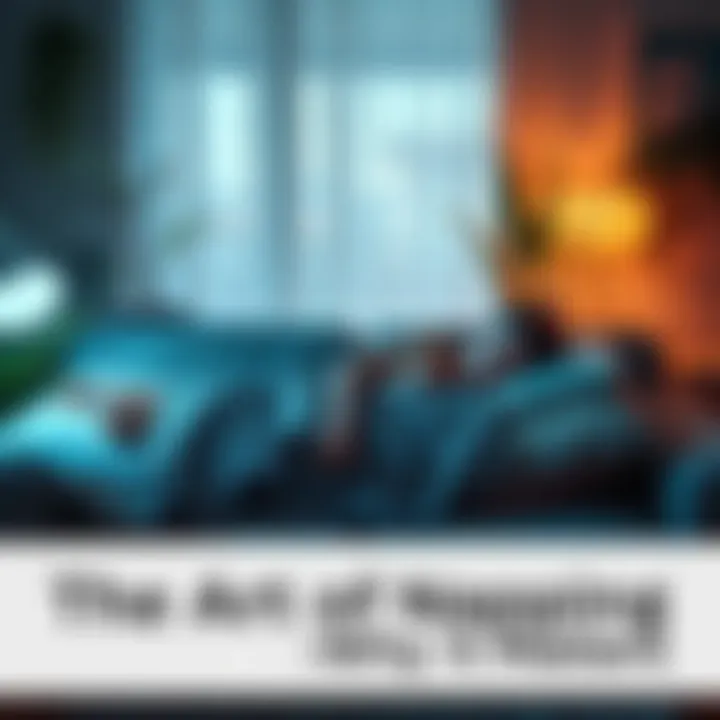 A person lies comfortably on a couch with a blanket, taking a nap in a cozy room filled with soft lighting and plants