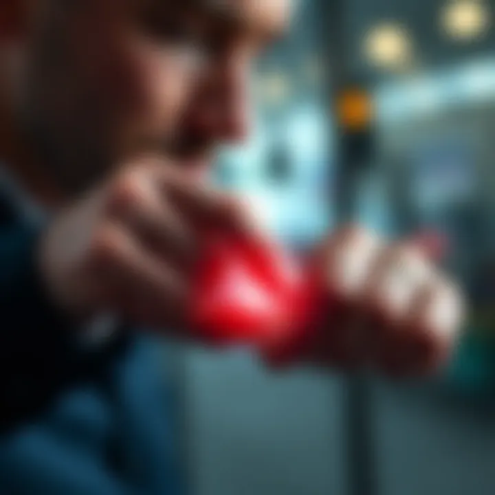 Individual focused on a button, symbolizing commitment to a low-cost initiative