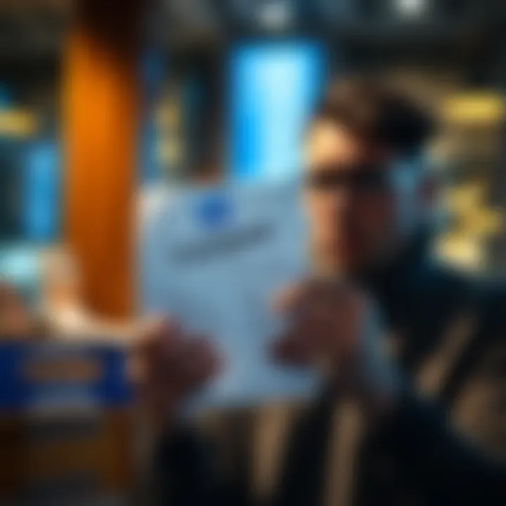 Person receiving bank statement A worried individual looking at a bank statement showing an unauthorized $300 charge from Coinbase