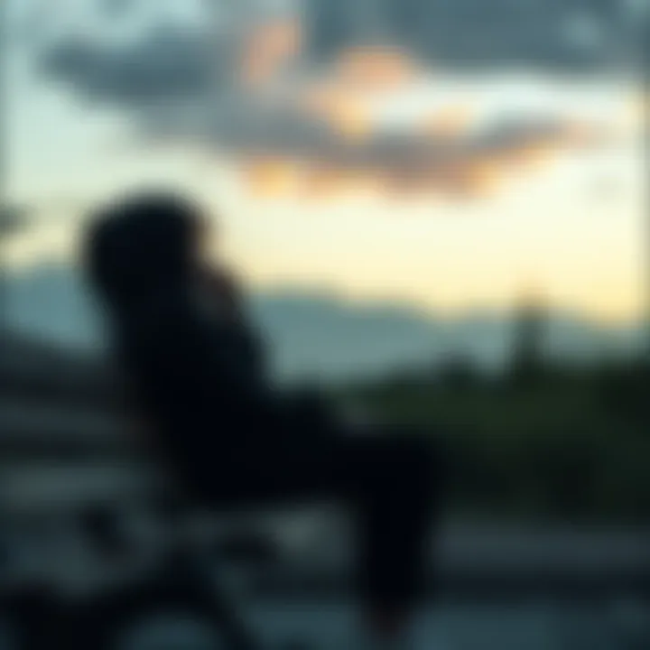 A person sitting on a bench looking down with a sigh, reflecting their emotional struggles and sadness.