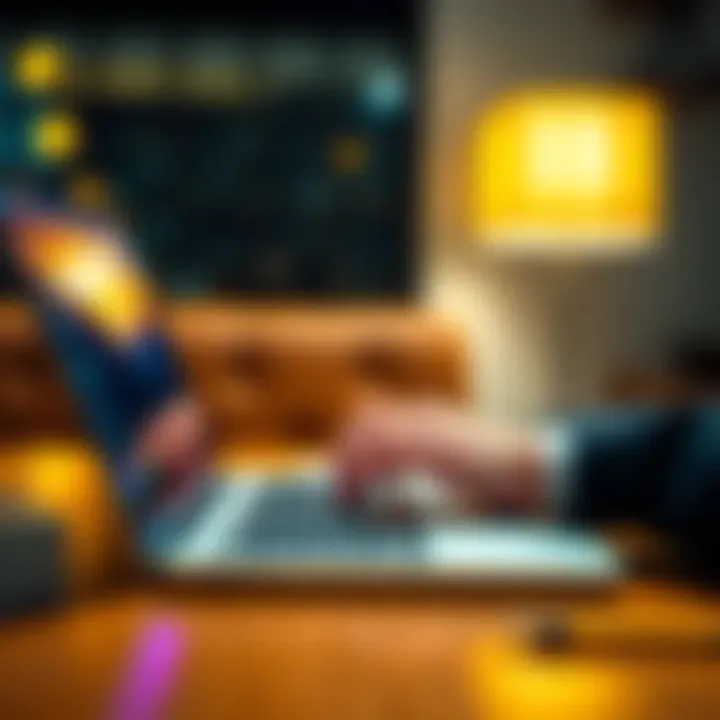 A person looks surprised while typing on a laptop, sharing their thoughts in an online forum.