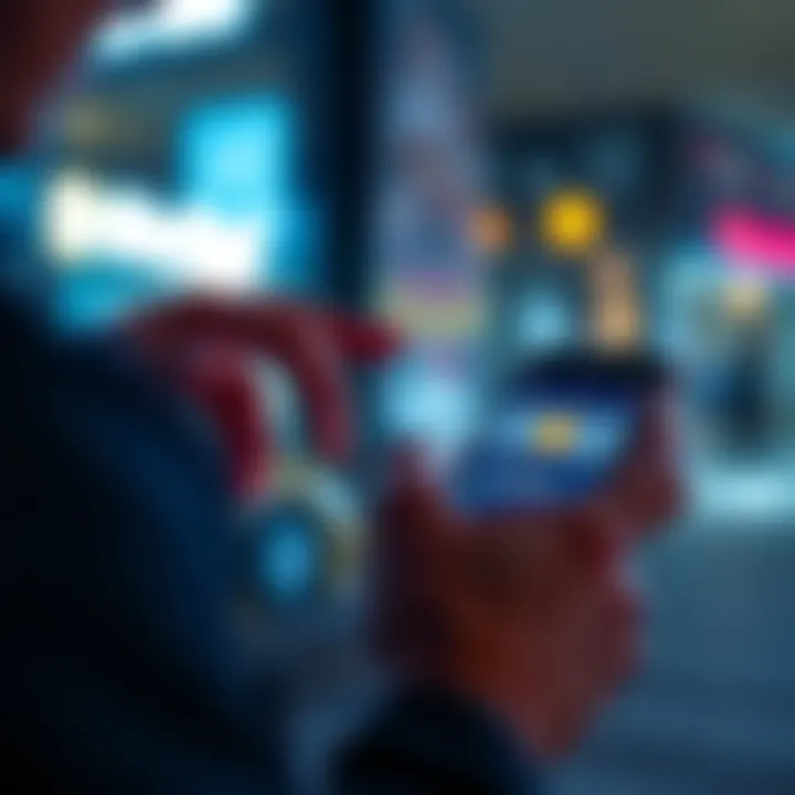 A person interacting with the Strike app, focusing on buying Bitcoin and exploring the Lightning Network features