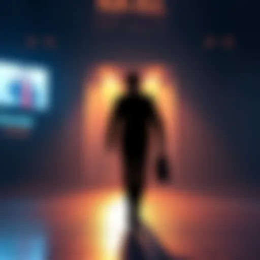 A person leaving a situation, representing the concept of personal choice and freedom.