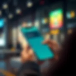 A person using a mobile app to send money for personal donations, showing a focus on the screen with Revolut's interface