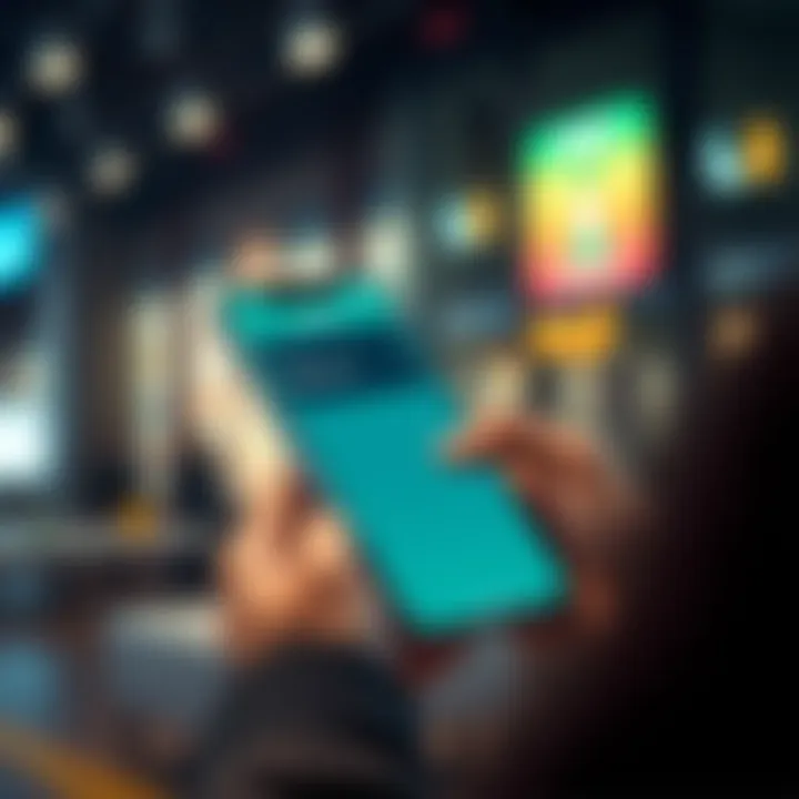 A person using a mobile app to send money for personal donations, showing a focus on the screen with Revolut's interface