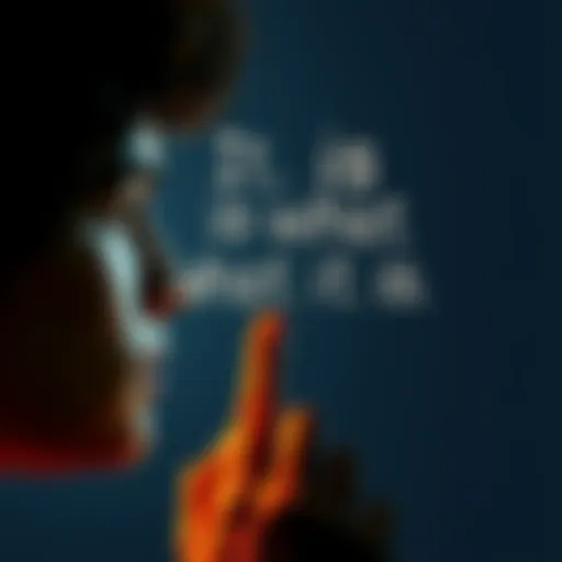 A person pondering the phrase 'It Is What It Is' with a contemplative expression, symbolizing acceptance and reflection.