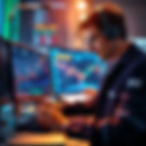 A trader analyzing charts and market data with excitement for upcoming Pi Day trading opportunities.