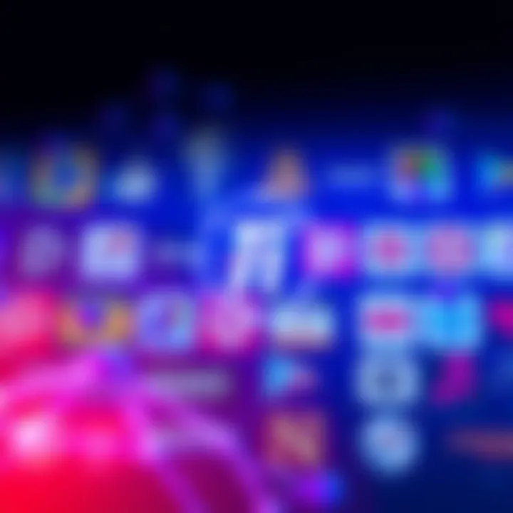 A visual representation of Pi Network's decentralized nodes with a backdrop of tech giants. The image shows interconnected nodes symbolizing a network against logos of major tech companies.