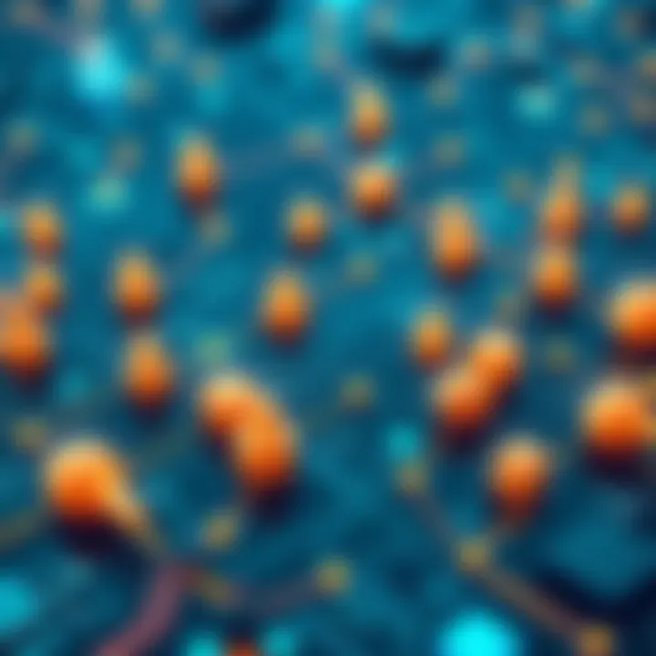 Illustration showing Pi nodes connected on TestNet and MainNet, with a focus on rankings and performance metrics.