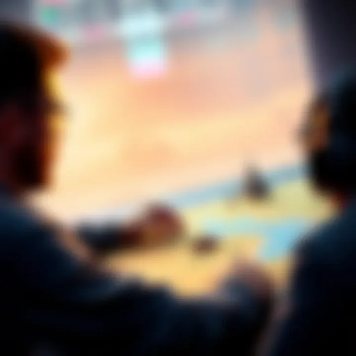 A gamer looks at a map of a game while thinking about land ownership and profit strategies.