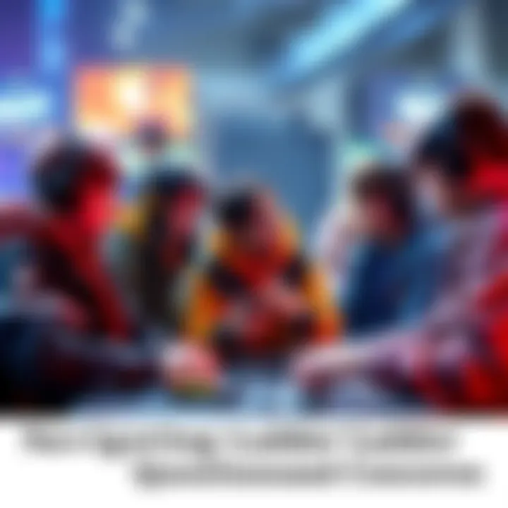 A group of gamers sharing tips and strategies to overcome challenge ladder obstacles