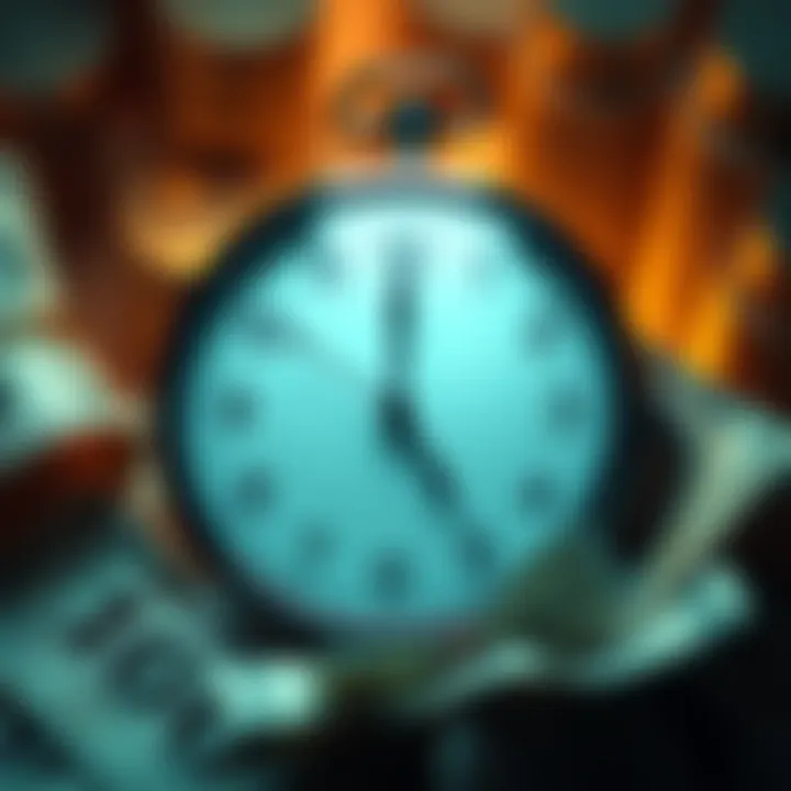 Polkadot logo surrounded by a clock symbolizing patience and money representing investment rewards