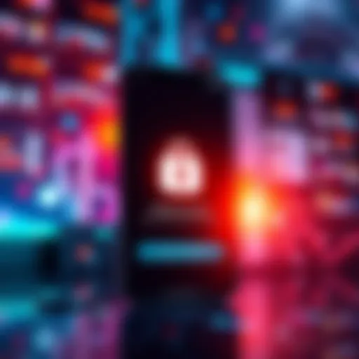A graphic showing the Polkadot messenger app interface with a lock symbol representing privacy features, set against a digital background