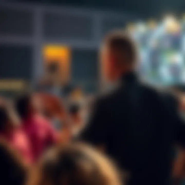 A speaker passionately addressing a diverse audience, inspiring change and fostering connections