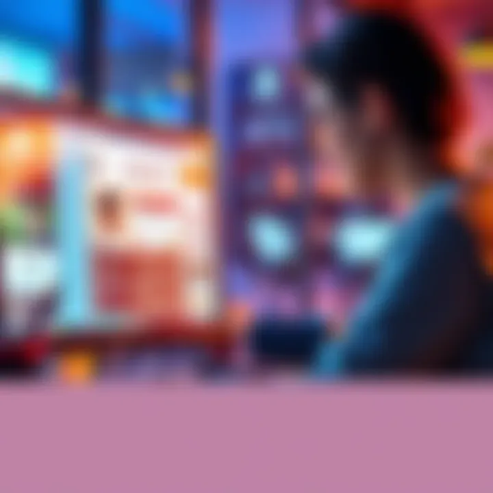 A person looking at their digital profile on a computer screen, evaluating its content and appearance.