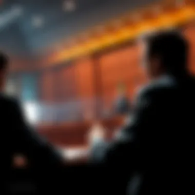 A courtroom scene showing US prosecutors arguing against Sam Bankman-Fried's retrial request