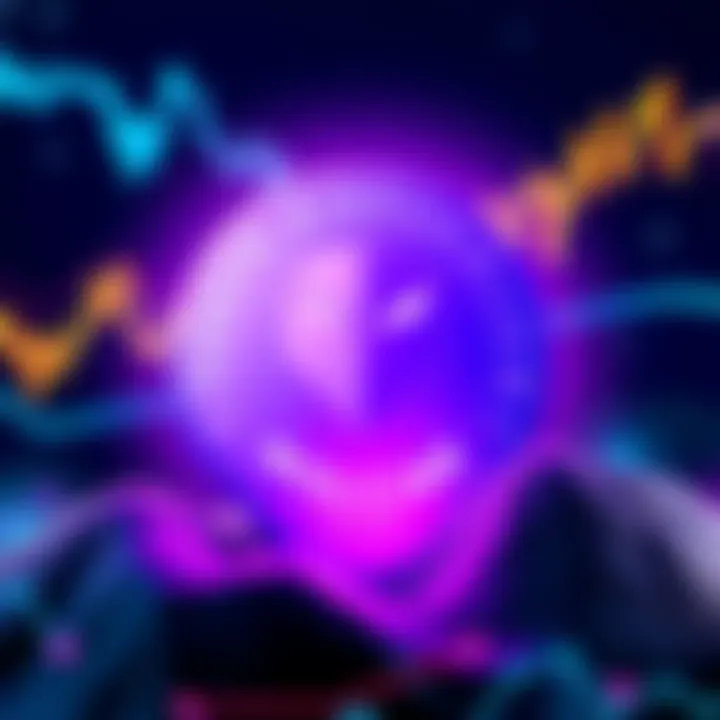 Purple Wojak Token Logo Purple Wojak ($PURK) logo with a crypto theme and market growth visual