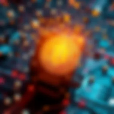 Quantum Computer Threatens Bitcoin A futuristic quantum computer with qubits floating around, representing the threat to Bitcoin's security