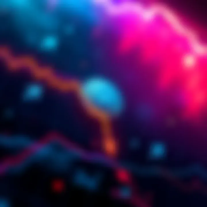 Graph showing Ravencoin price dropping below one cent, with arrows indicating downward trend