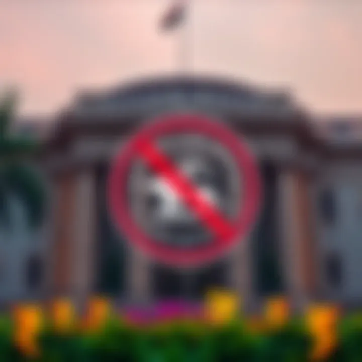 RBI Crypto Ban Announcement Reserve Bank of India building with a large 'No Crypto' sign and digital currency symbols in the background