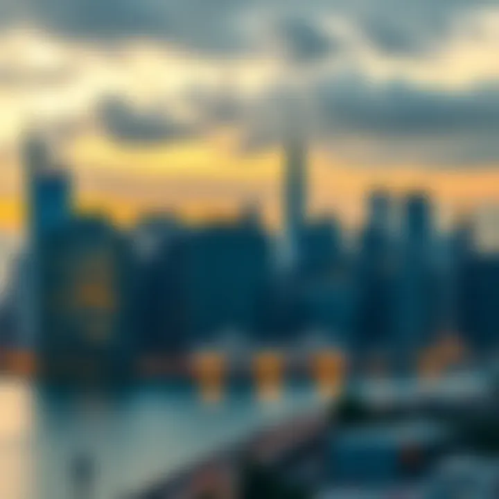 A city skyline featuring luxury buildings, symbolizing real estate ownership debates among leaders.