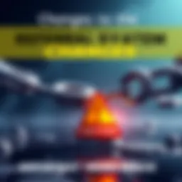 Illustration of a broken chain symbolizing the end of the referral system with a caution sign