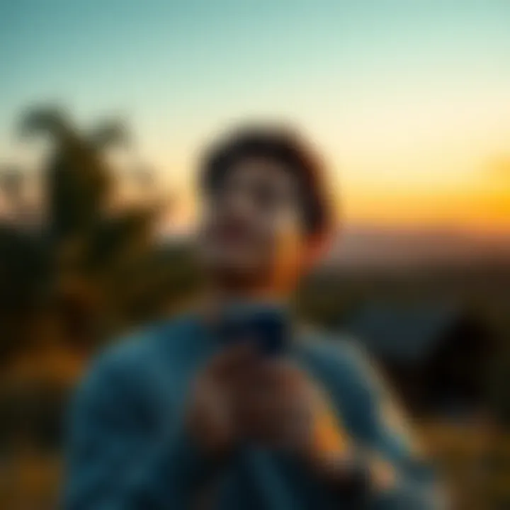 Person looking relaxed without a smartphone Individual enjoying a peaceful moment outdoors, free from the stress of checking cryptocurrency prices