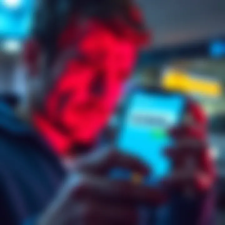 A worried person looks at their phone showing a closed account notification from Revolut with a balance of €60