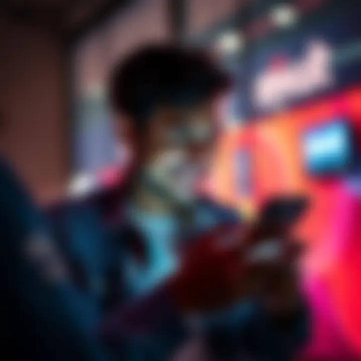 A person using a phone to manage their Revolut banking account, displaying a positive expression while reviewing transactions.