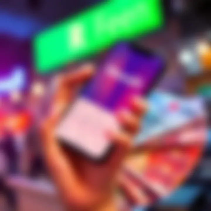 Visual representation of foreign exchange fees with a hand holding a smartphone showing Revolut app and euro bills beside it
