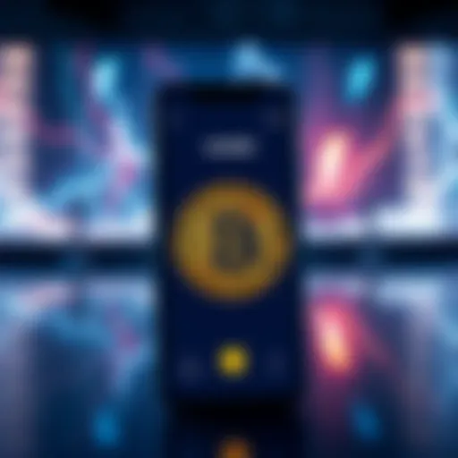 A smartphone displaying the Revolut app with Bitcoin and Lightning Network symbols in the background