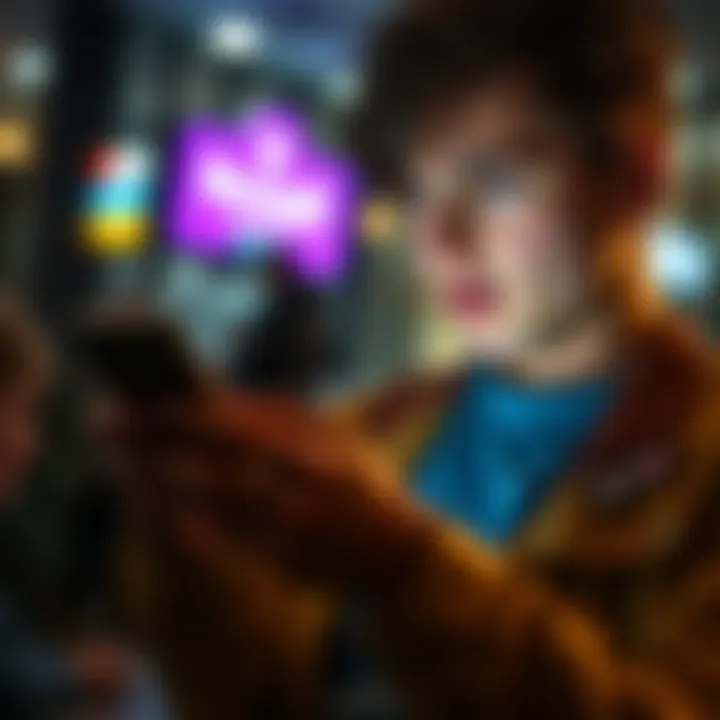 A person checking a mobile app with a notification about the transition to Revolut Bank Ltd, looking concerned.