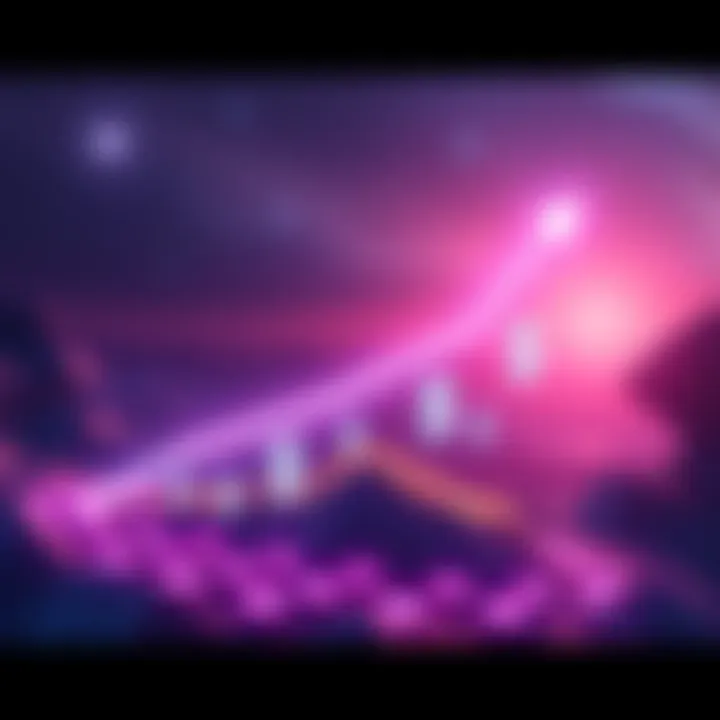 Illustration showing Ripple's value increasing by $10 billion, represented by an upward arrow and dollar signs, symbolizing growth in the cryptocurrency market.