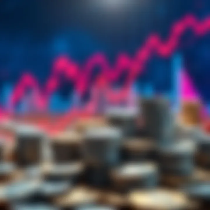 Graph showing rising silver prices with stacks of silver coins in the background, symbolizing market speculation.