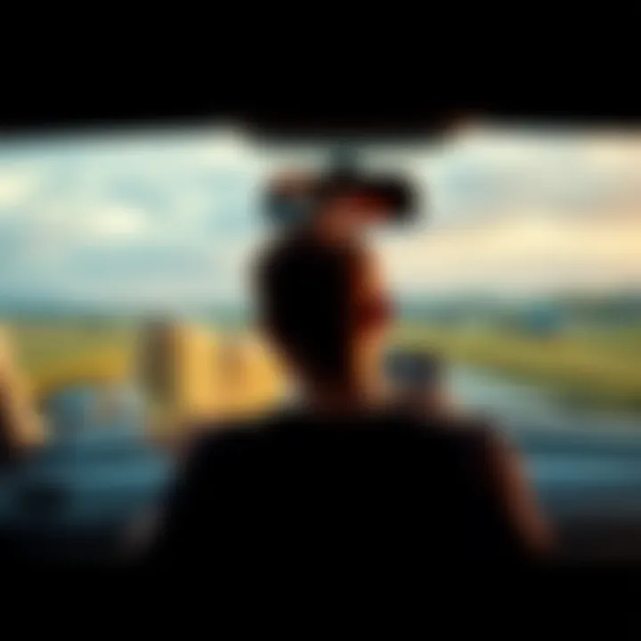 A person looking at a map with a car and hometown photos nearby, weighing options for a road trip and reclaiming their hometown