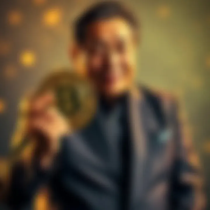 Robert Kiyosaki holding a Bitcoin symbol while discussing his new investment ventures in surgery centers and billboards