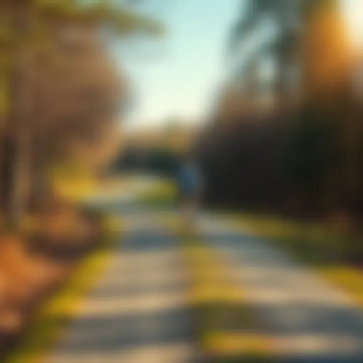 A person jogging on a winding trail surrounded by trees, symbolizing a long journey in life.