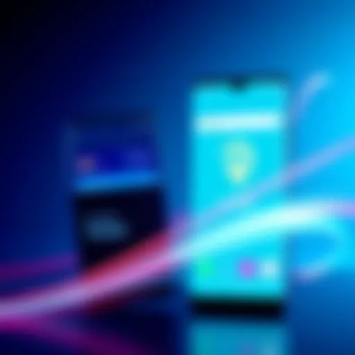 Graphical representation of Samsung Wallet interface alongside Revolut app showing potential integration features