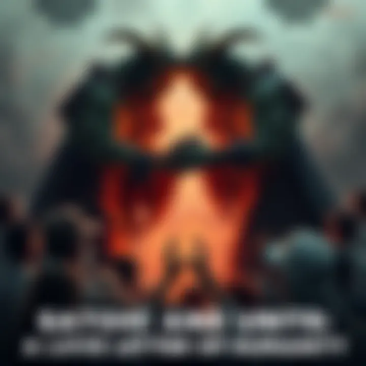 Satoshi and Nurgle join hands, symbolizing love and community while surrounded by diverse people connecting with each other.