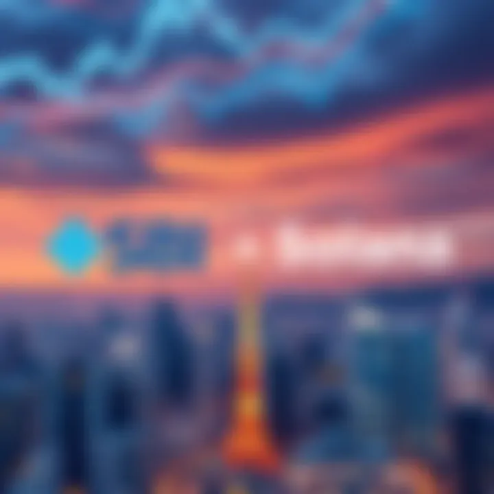 SBI and Solana Collaboration SBI Holdings and Solana logos with a backdrop of financial charts and Japan's skyline, representing their partnership in on-chain finance.