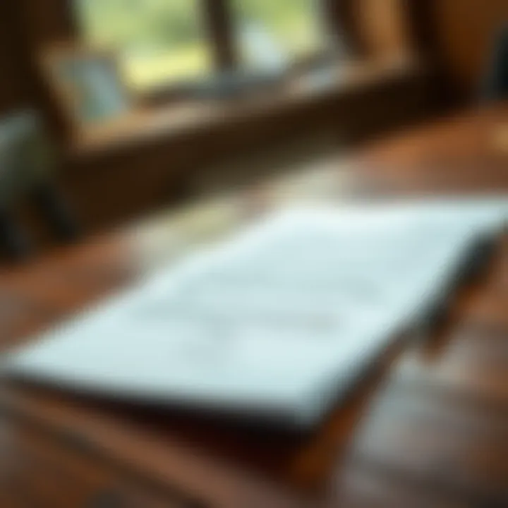 A close-up of a scam letter lying on a wooden table with a pen beside it