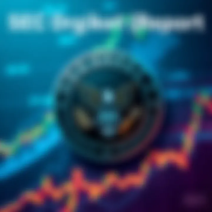 A graphic depicting the SEC logo alongside a turbulent financial chart representing the U.S. crypto market before Trump's presidency.