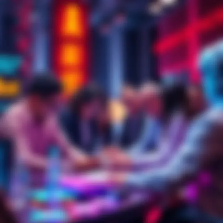 A team of experts working on a digital platform for secure AI integration in decentralized finance, focusing on developing governance protocols.
