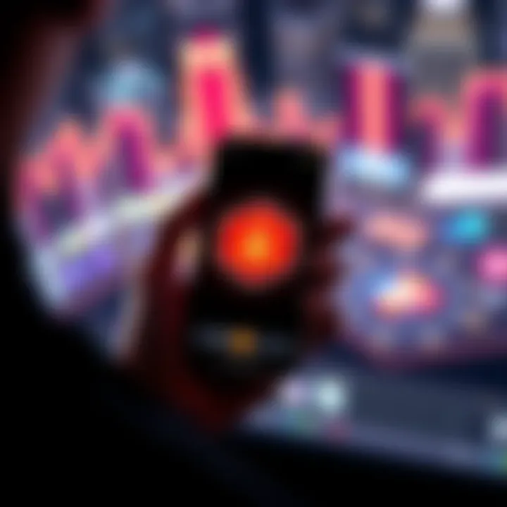 A person holding an iPhone showing a crypto wallet app with a secure lock symbol on the screen