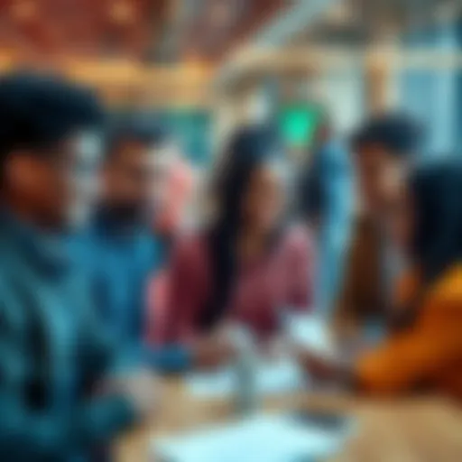 A group of diverse people discussing decisions together, sharing ideas and support.