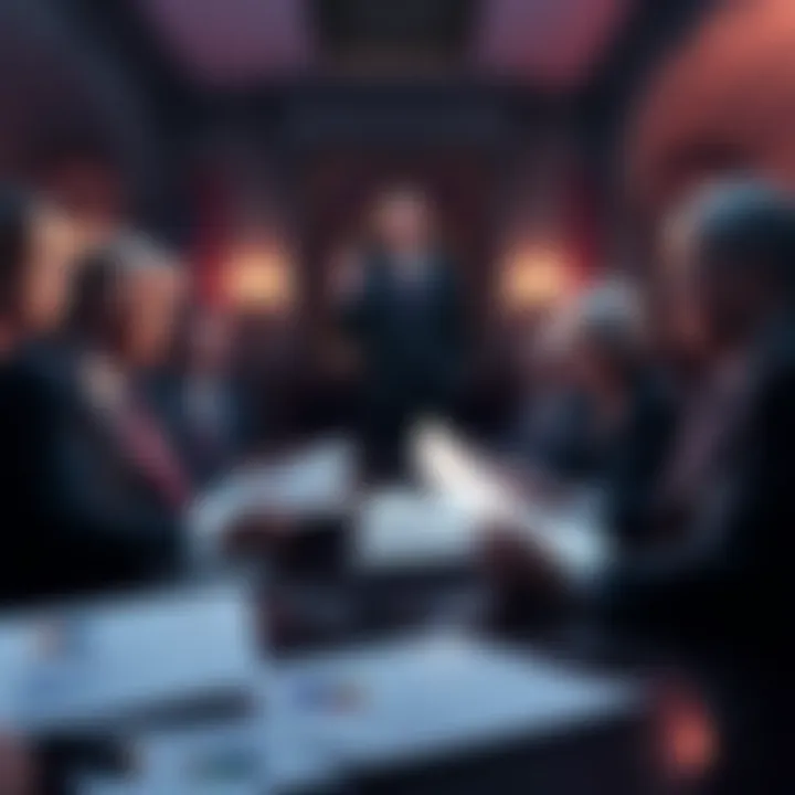 Senators in a meeting discussing the Crypto Clarity Act with charts and documents