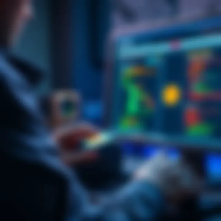 Person configuring the Coldcard Q device for secure Bitcoin storage, showing the device and a computer with software on screen