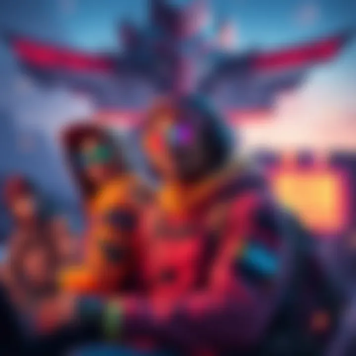 Members of the SHIB community promoting their culture in Fortnite with colorful graphics and gaming aesthetics