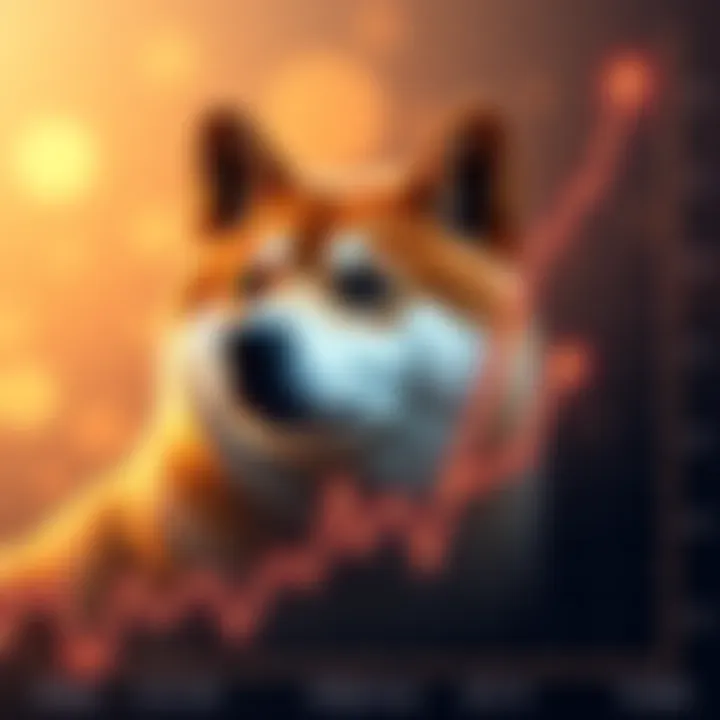A price chart showing an upward trend for Shiba Inu with potential spikes indicating growth.